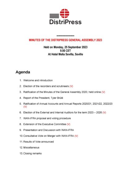 DistriPress General Assembly 2023 – Meeting Minutes